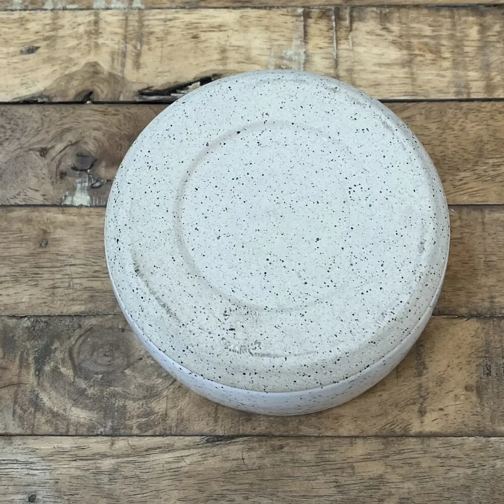 Swanky Ceramics Slow Feed Dog Bowl 5 inches Swirl Bottom White Speckle Finish